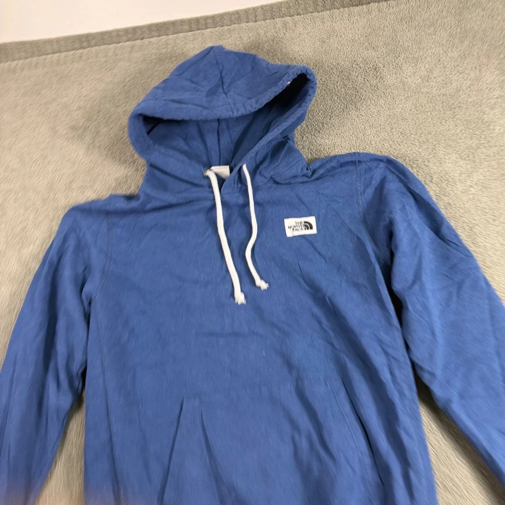 The North Face Mens Blue Heathered Pullover Hoodie Sweatshirt Size M
